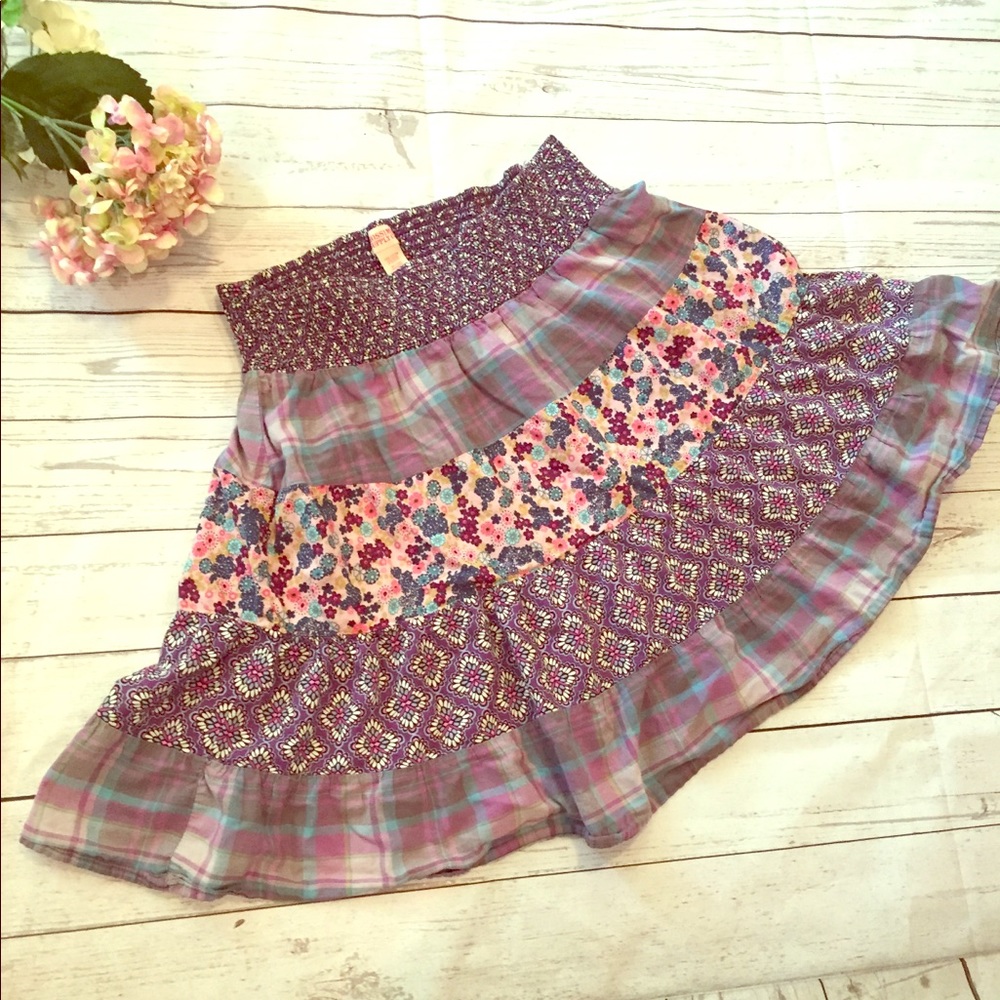 Mossimo Purple & Pink Floral Patchwork Skirt SZ XL